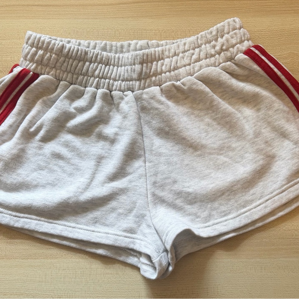 EGO White Shorts with Red Stripes